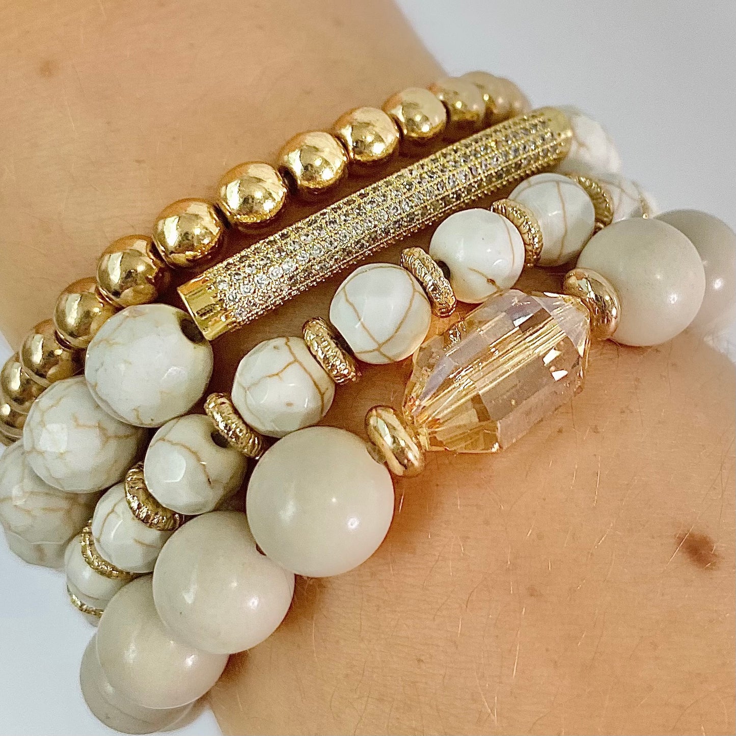 The Seychelles Bracelet | Gold Hematite Gemstone