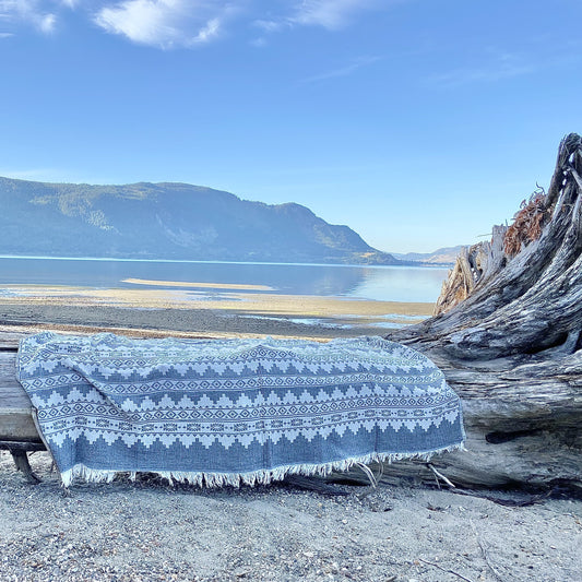 The Whistler Throw | 100% Organic Cotton  Turkish Blanket or Beach Blanket with boho print