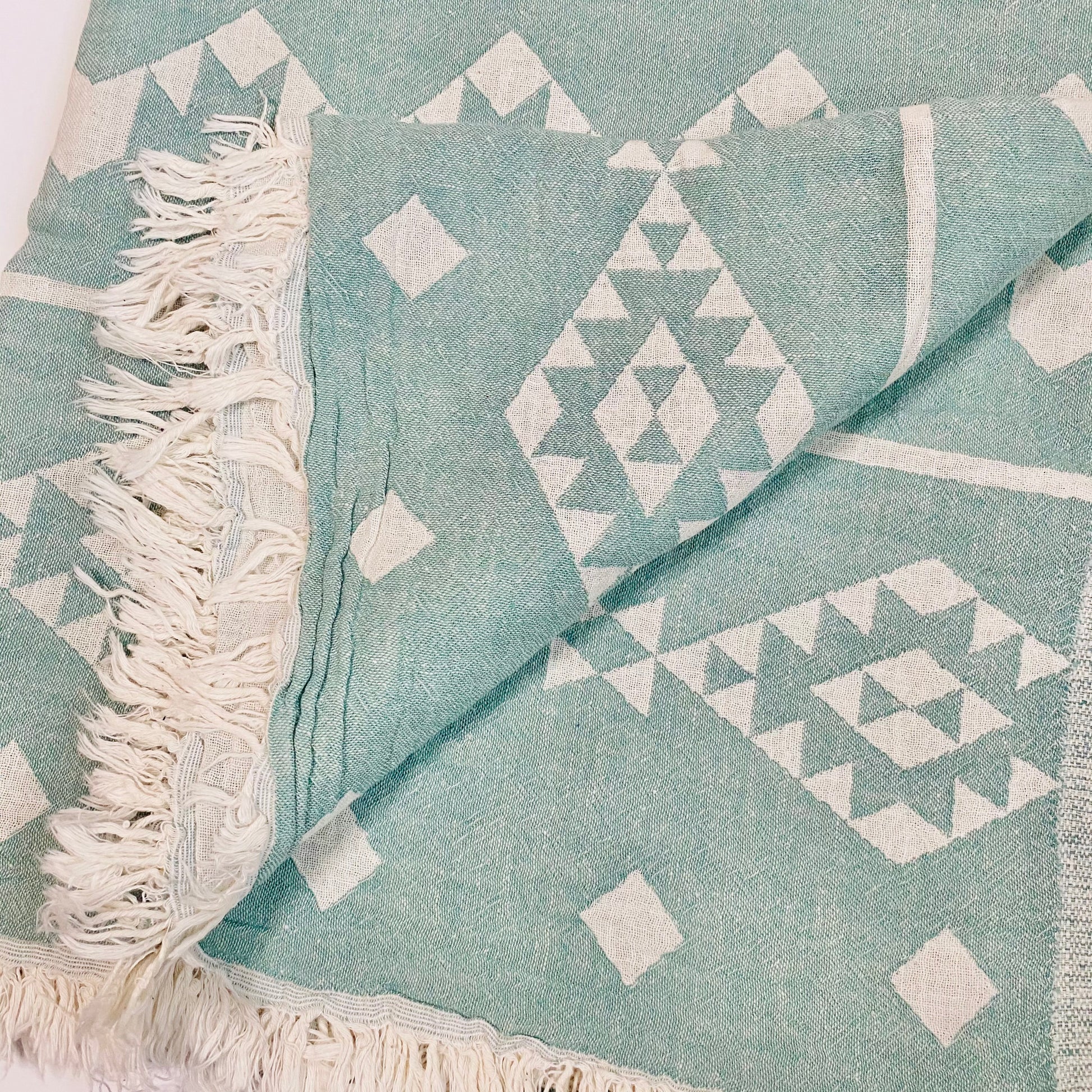 Sage Green Boho Turkish Towel | The Artisans Loft Canada